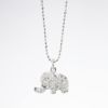 Picture of 14k White Gold & Diamond Elephant Necklace
