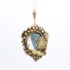 Picture of Antique Victorian 9k Tri-Colored Gold, Pearl & Turquoise Locket with Articulated Butterfly