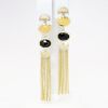 Picture of 10k Two-Tone Gold with Faceted Citrine & Black Onyx Tasseled Dangle Earrings