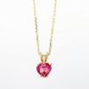 Picture of 14k Yellow Gold Necklace with Delicate Pink Tourmaline Heart Pendant