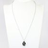 Picture of 14k White Gold Necklace with White Gold & Diamond Wrapped Black Onyx Teardrop Pendant