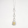 Picture of 14k White Gold Necklace with Art Deco Inspired Diamond & Citrine Pendant