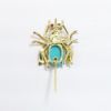Picture of 14k Yellow Gold, Pearl & Turquoise Bumblebee Brooch with Ruby Eyes