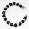 Picture of AXION Matte Black Onyx and Sterling Silver Beaded Men's Bracelet