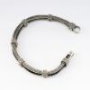 Picture of AXION Men's Braided Sterling Silver & Black Leather Bracelet with Viking Inspired Bands