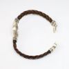 Picture of AXION Men's Braided Brown Leather Bracelet with Sterling Silver Alexander the Great Replica Coin