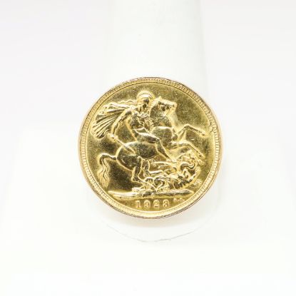 Picture of 14k Yellow Gold Sovereign Coin Ring