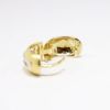 Picture of 14k Matte Finished Yellow Gold Huggee Earrings with White Gold & Diamond Accents