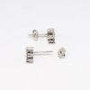 Picture of 14k White Gold & 0.66ct Triple Diamond Stud Earrings