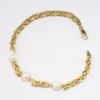 Picture of 14k Yellow Gold & Triple Pearl Byzantine Chain Bracelet