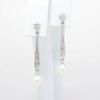 Picture of 14k White Gold & Pearl Drop Earrings with Diamond Accents