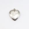 Picture of Antique Sterling Silver & Enamel Puffy Heart Charm with Pansy and 'A Thought for Me'