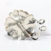 Picture of Vintage 1940's Signed Hobé Sterling Silver & Turquoise Rhinestone Flower Brooch