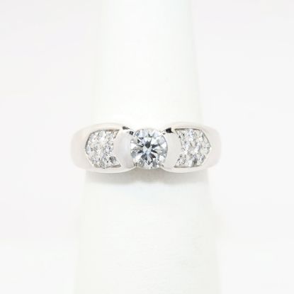 Picture of 14k White Gold & 0.53ct Half Bezel Set Diamond Ring