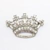 Picture of Vintage Signed 1940's Alfred Philippe Trifari Sterling Silver & Clear Rhinestone Crown Brooch & Earring Set