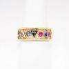 Picture of Vintage 14k Gold, Ruby, Sapphire & Diamond Enameled 32nd Degree Order of Scottish Rites Freemason Ring