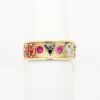 Picture of Vintage 14k Gold, Ruby, Sapphire & Diamond Enameled 32nd Degree Order of Scottish Rites Freemason Ring