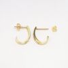 Picture of 10k Yellow Gold & Diamond Open Hoop Earrings