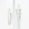 Picture of 14k White Gold & Diamond Oval Hoop Earrings