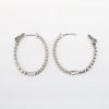 Picture of 14k White Gold & Diamond Oval Hoop Earrings