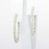 Picture of 14k White Gold & Diamond Oval Hoop Earrings