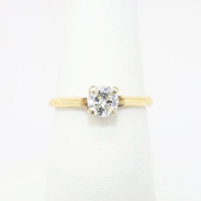 Picture of Vintage 14k Yellow Gold & .53ct Transitional Round Brilliant Cut Diamond Engagement Ring