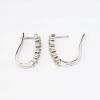 Picture of 14k White Gold & 2.00ct Diamond Lever Back Hoop Earrings