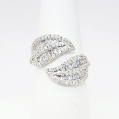 Picture of 14k White Gold & 1.00ct Diamond Leaf Shaped Bypass Ring