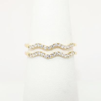 Picture of 14k Yellow Gold & Diamond Double Waves Ring