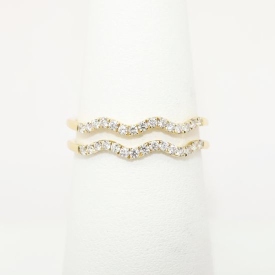 Picture of 14k Yellow Gold & Diamond Double Waves Ring