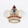 Picture of 1940's Alfred Philippe Trifari Sterling Silver & Rhinestone Jelly Belly Crown Brooch