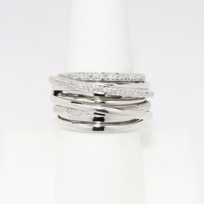 Picture of 14k White Gold & Diamond Illusion Stacked Band RIng