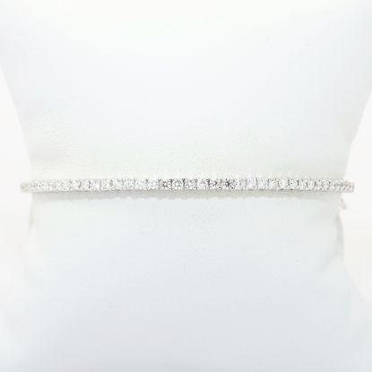 Picture of Flexible 14k White Gold & Diamond Bangle Bracelet