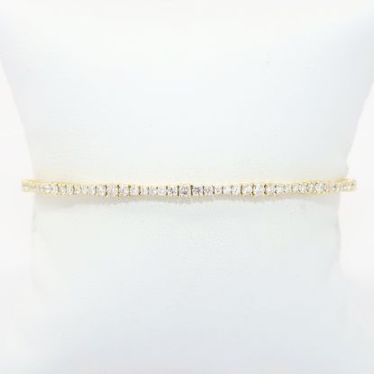 Picture of Flexible 18k Yellow Gold & Diamond Bangle Bracelet 