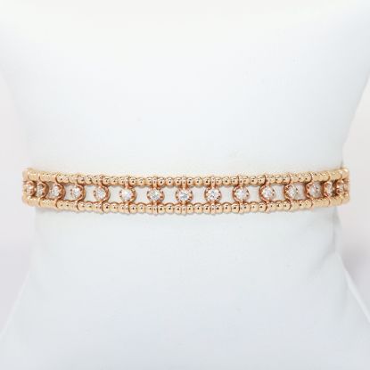 Picture of 14k Rose Gold & Diamond Beaded Bangle Bracelet
