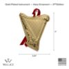 Picture of 2024 3rd Edition Wallace Gold Plated Harp Ornament