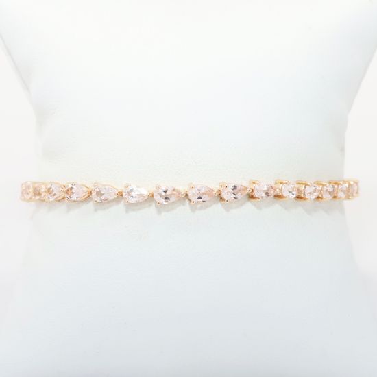 Picture of 10k Rose Gold & Pear Cut Morganite Tennis Bracelet