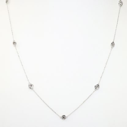 Picture of 14k White Gold & Diamond Station Necklace
