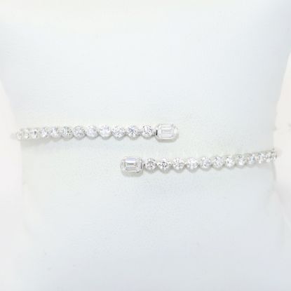 Picture of 14k White Gold & Diamond Bypass Bracelet
