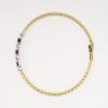 Picture of 14k Yellow Gold Beaded Bangle Bracelet with White Gold & Diamond Accents