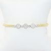 Picture of 14k Yellow Gold Beaded Bangle Bracelet with White Gold & Diamond Accents