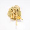 Picture of Vintage French 'en Tremblant' 18k Yellow Gold & Diamond Rose Brooch/Fur Clip