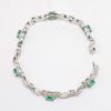 Picture of 14k White Gold, Emerald and Diamond Fancy Link Bracelet