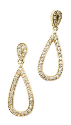 Picture of 14k Yellow Gold & 0.80ct Diamond Drop Earrings