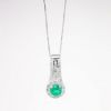 Picture of 14k White Gold, Emerald and Diamond Necklace