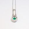 Picture of 14k White Gold, Emerald and Diamond Necklace