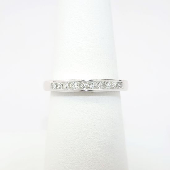 Picture of 14k White Gold & Channel Set Diamond Wedding Band