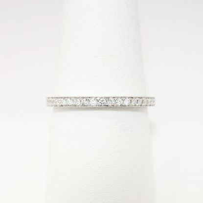 Picture of 18k White Gold & Diamond Wedding Band with Side Mounted Diamond Accents