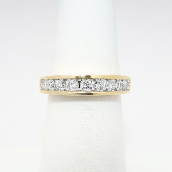 Picture of 14k Yellow Gold & Channel Set Diamond Wedding Band
