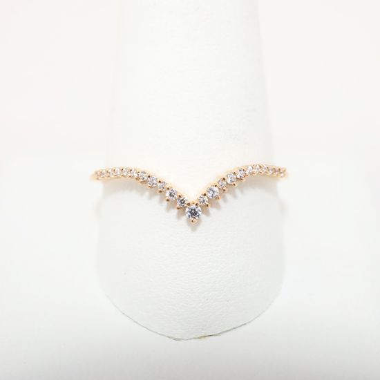 Picture of 14k Rose Gold & Diamond Chevron Ring